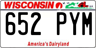 WI license plate 652PYM