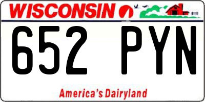 WI license plate 652PYN