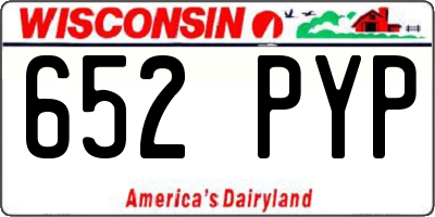 WI license plate 652PYP