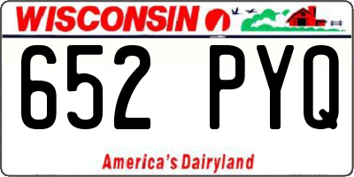 WI license plate 652PYQ