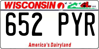 WI license plate 652PYR