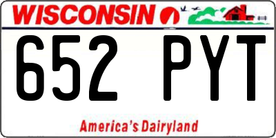 WI license plate 652PYT