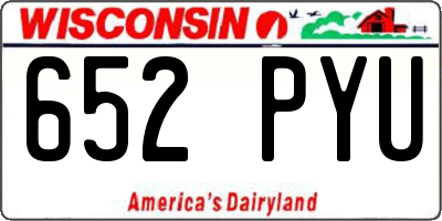 WI license plate 652PYU