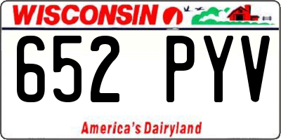 WI license plate 652PYV