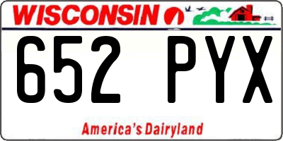 WI license plate 652PYX