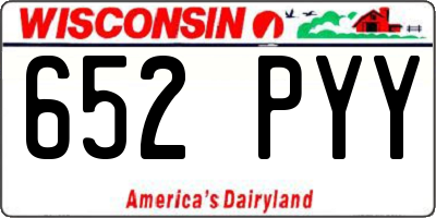 WI license plate 652PYY