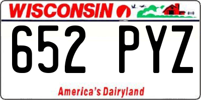 WI license plate 652PYZ