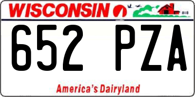 WI license plate 652PZA