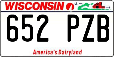WI license plate 652PZB