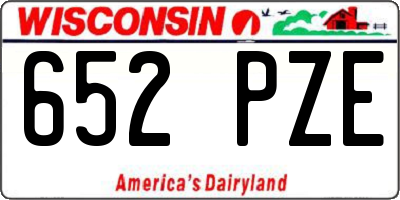 WI license plate 652PZE