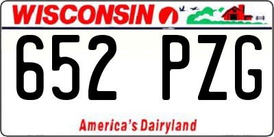 WI license plate 652PZG