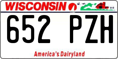 WI license plate 652PZH