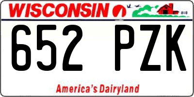 WI license plate 652PZK
