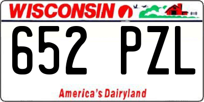 WI license plate 652PZL
