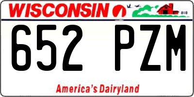 WI license plate 652PZM