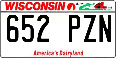WI license plate 652PZN