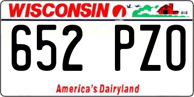 WI license plate 652PZO