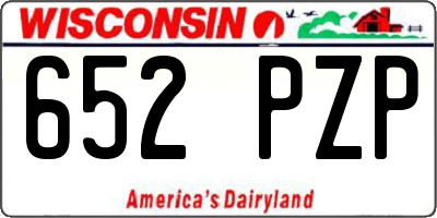 WI license plate 652PZP