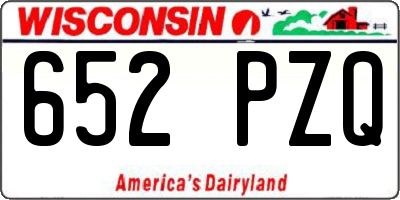 WI license plate 652PZQ