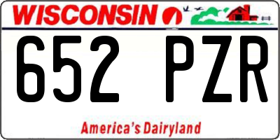 WI license plate 652PZR