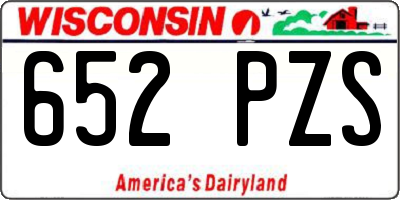 WI license plate 652PZS