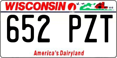 WI license plate 652PZT