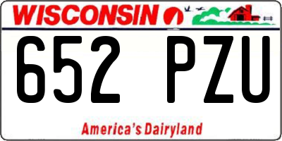 WI license plate 652PZU
