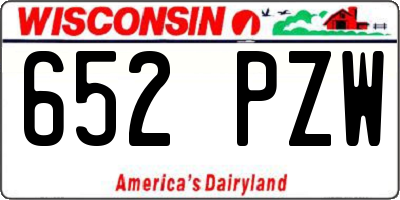 WI license plate 652PZW