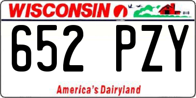 WI license plate 652PZY