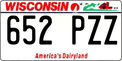 WI license plate 652PZZ