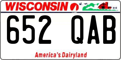 WI license plate 652QAB