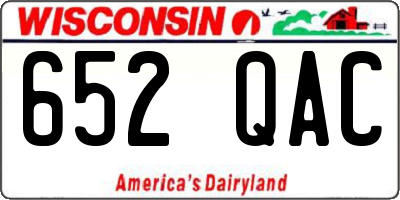 WI license plate 652QAC