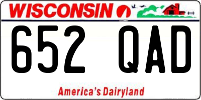 WI license plate 652QAD