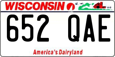 WI license plate 652QAE