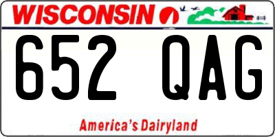 WI license plate 652QAG