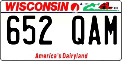 WI license plate 652QAM