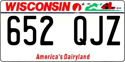 WI license plate 652QJZ