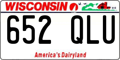 WI license plate 652QLU