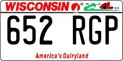 WI license plate 652RGP