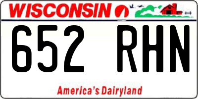 WI license plate 652RHN