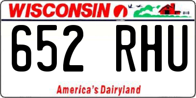 WI license plate 652RHU