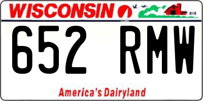 WI license plate 652RMW