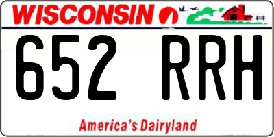 WI license plate 652RRH