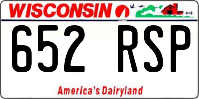WI license plate 652RSP