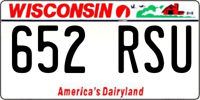WI license plate 652RSU