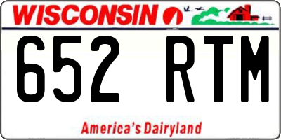 WI license plate 652RTM