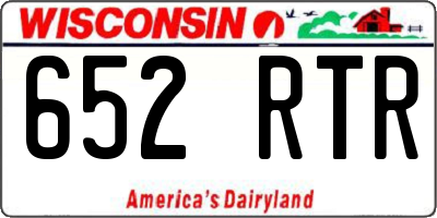 WI license plate 652RTR