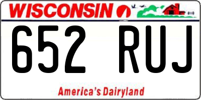 WI license plate 652RUJ