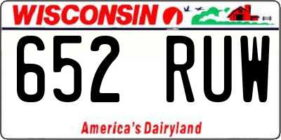 WI license plate 652RUW
