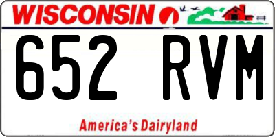 WI license plate 652RVM